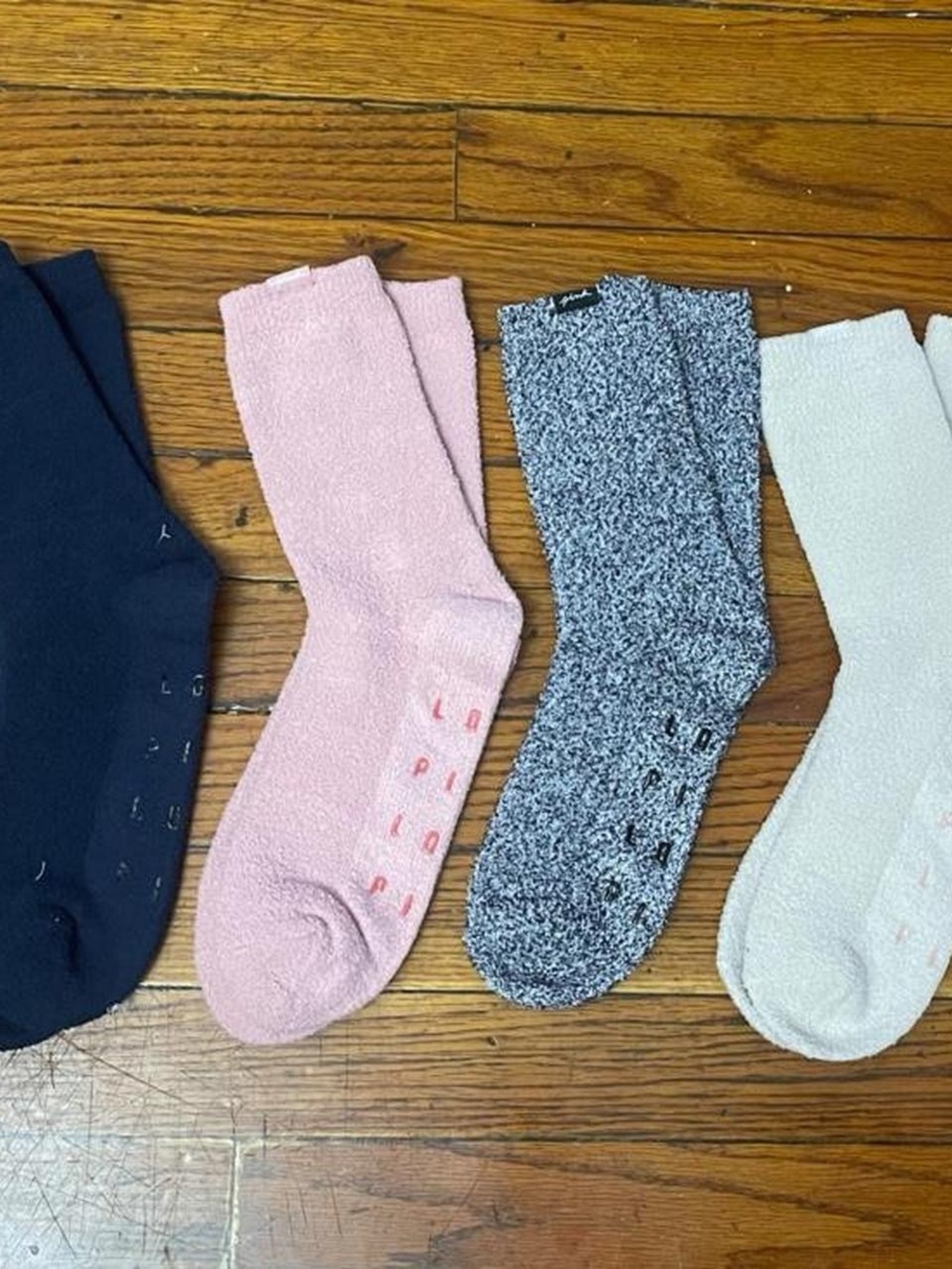 PINK Victoria's Secret Plush Crew Socks - Navy, Pink, Heather Gray, Cream